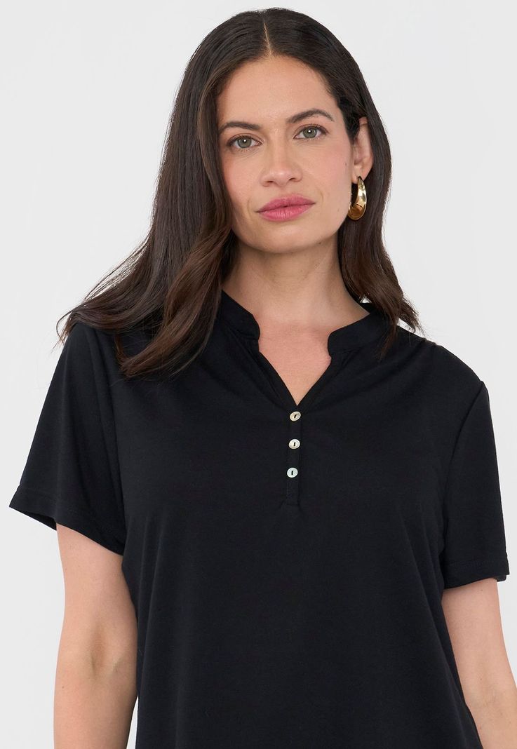 Polera Mujer Cuello Mao Negro Corona-2