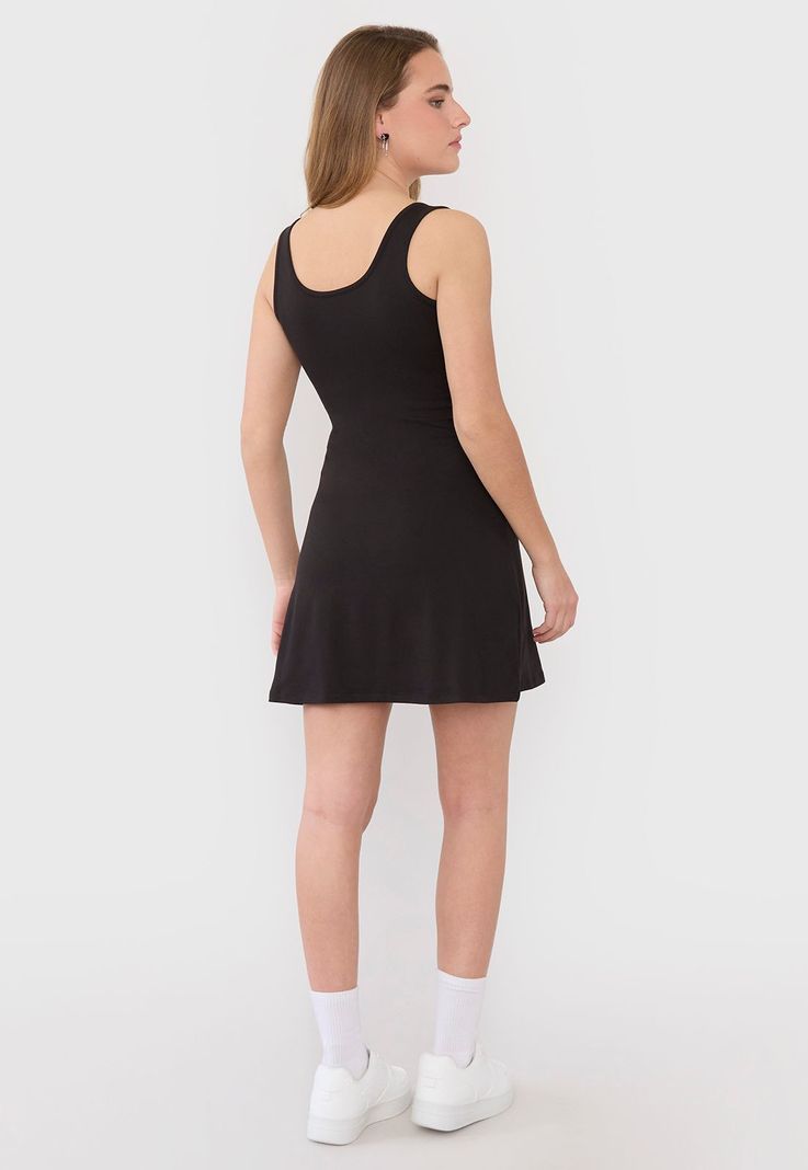 Vestido Mujer Corto Pabilo Ancho Negro Corona-1