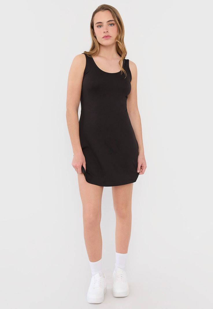 Vestido Mujer Corto Pabilo Ancho Negro Corona-3