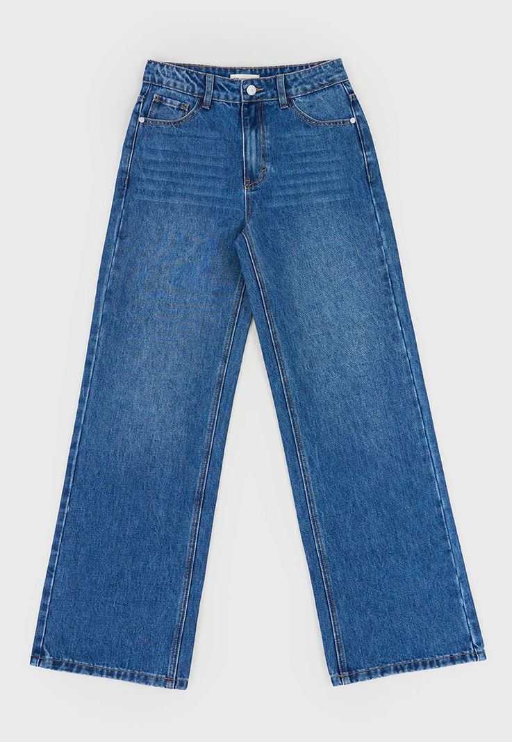 Jeans Niña Teen Wide Leg Azul Oscuro Corona-0