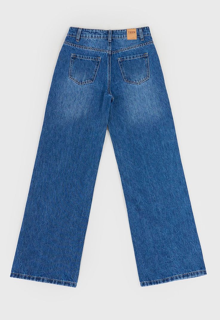 Jeans Niña Teen Wide Leg Azul Oscuro Corona-1