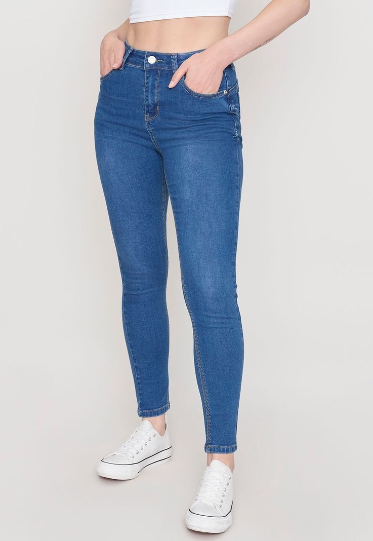 Jeans Mujer Skinny Azul Medio Corona-1