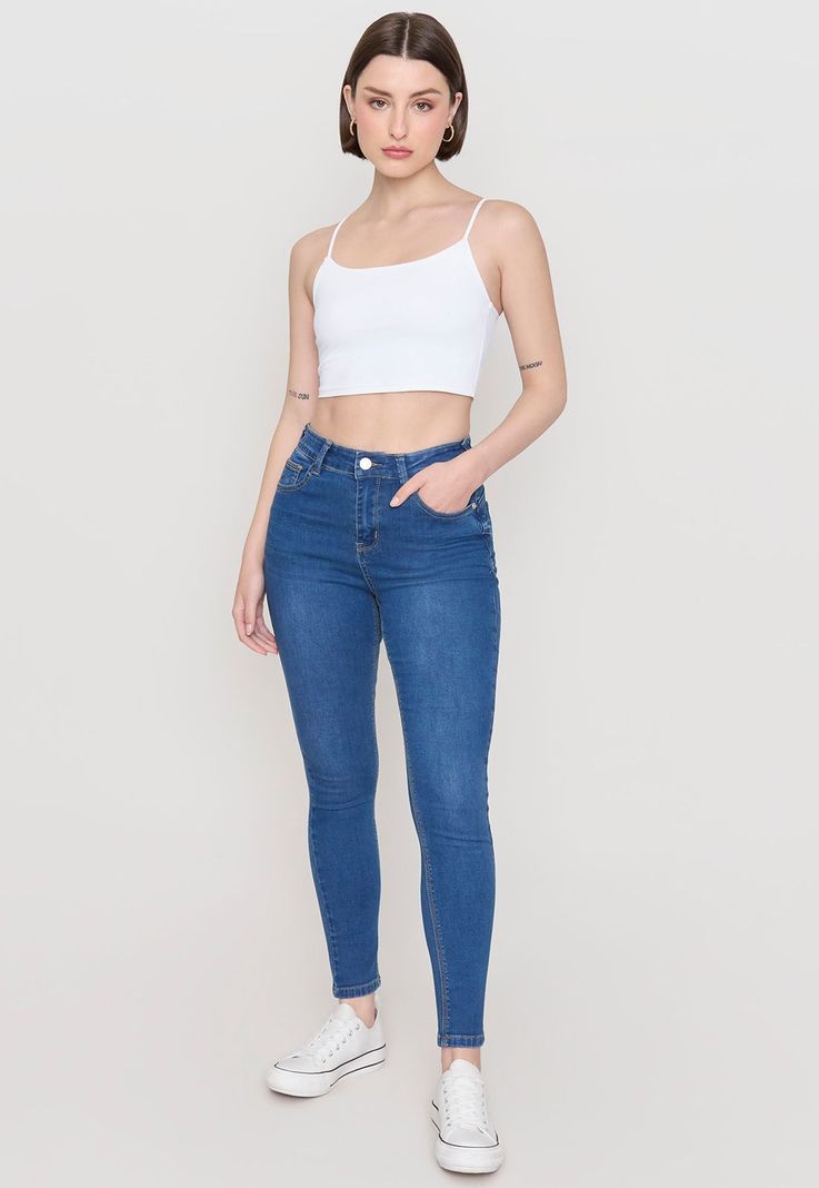 Jeans Mujer Skinny Azul Medio Corona-3