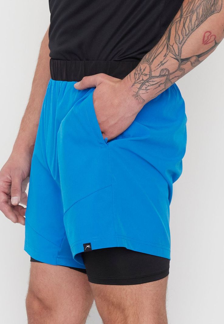 Short Hombre Deportivo Running Azul Corona-3