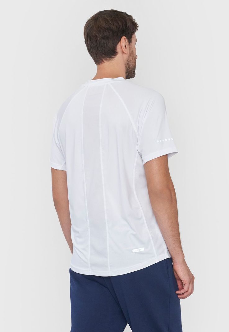 Polera Hombre Deportiva Poliester R-Neck Blanco Corona-1
