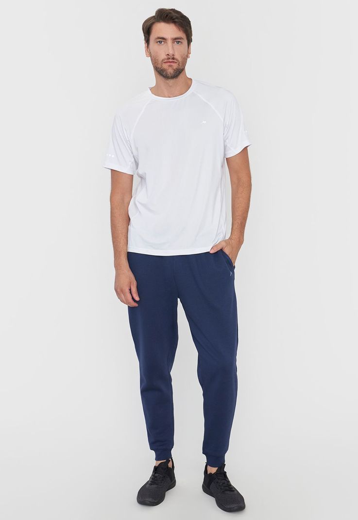 Polera Hombre Deportiva Poliester R-Neck Blanco Corona-3