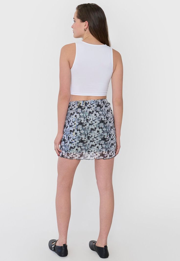 Falda Mujer Corta Malla Gris Corona-2