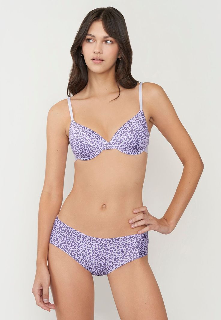 Sostén Mujer Push Up Copa C Lila Print Corona-3