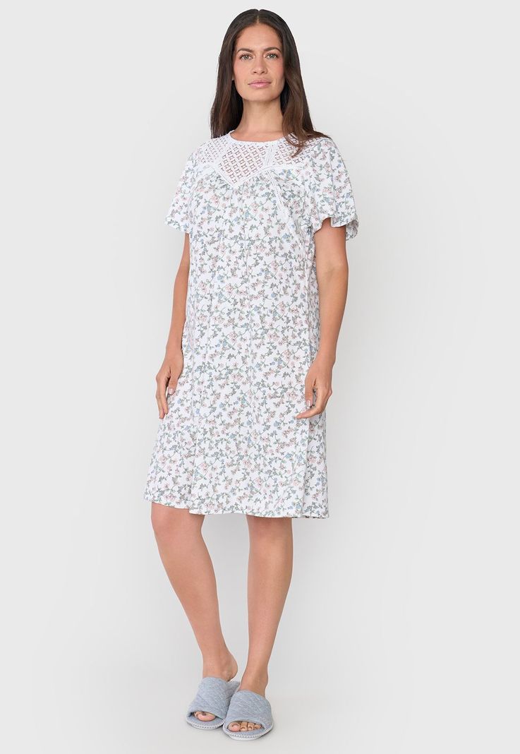 Camisa De Dormir Mujer Macramé Ecru Corona-3