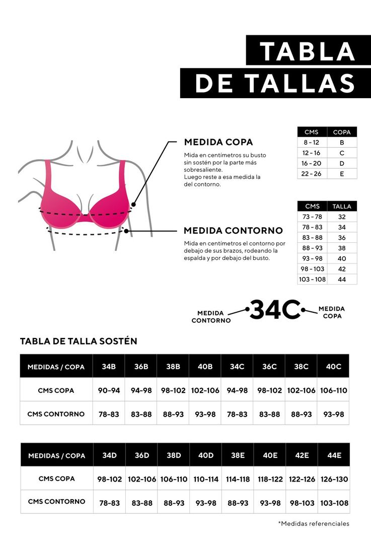 Sostén Mujer Push Up Copa C Coral Tie Dye Corona-4