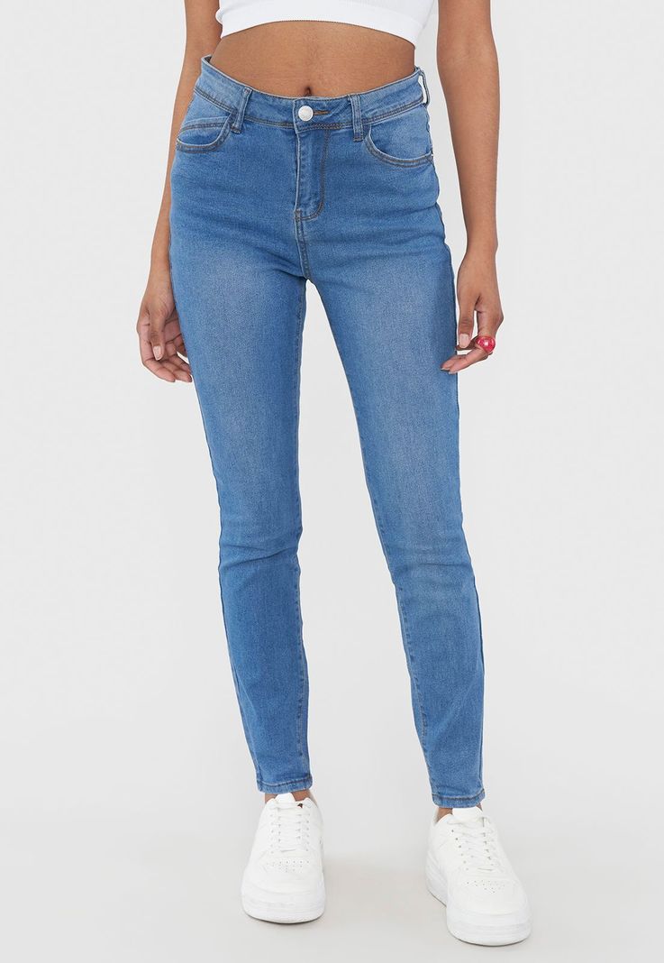 Jeans Mujer Básico Push Up Azul Claro Corona-0