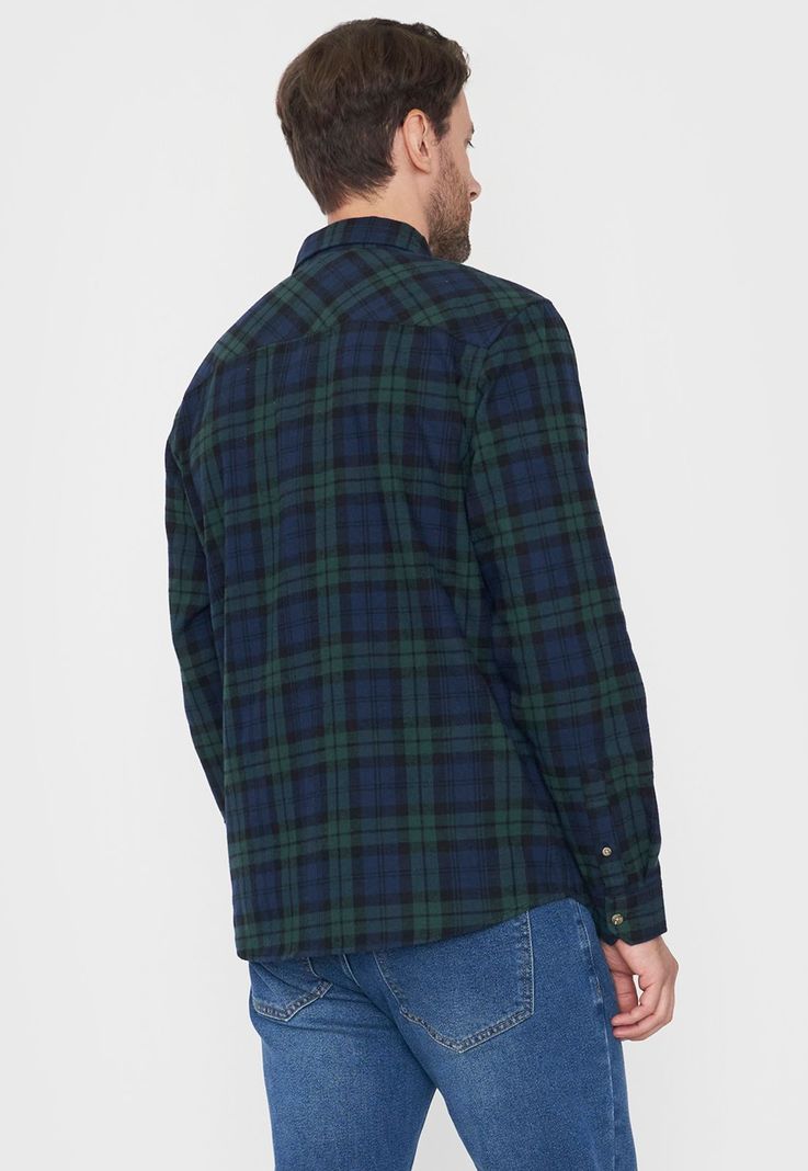 Camisa Hombre Franela Verde Corona-1