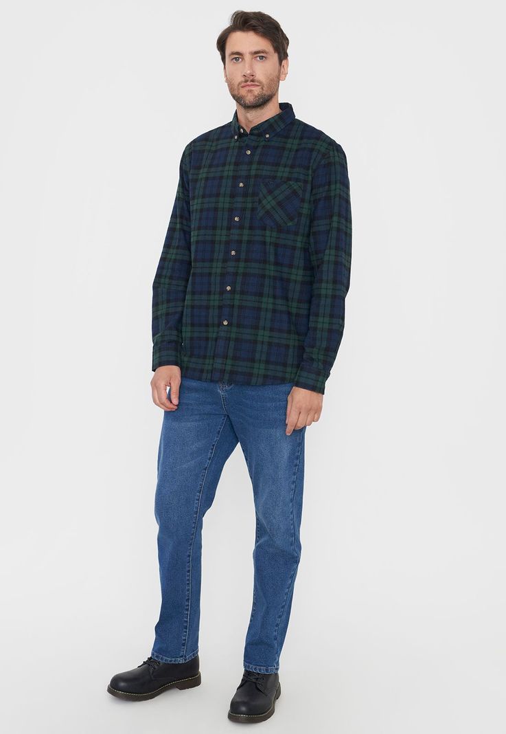 Camisa Hombre Franela Verde Corona-3