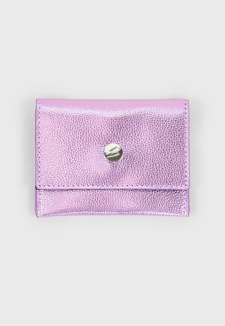 Monedero Mujer Metalizado Morado Corona-0