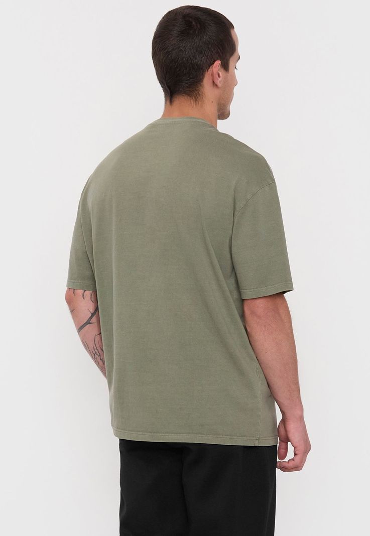Polera Hombre Oversize Verde Liso Corona-1