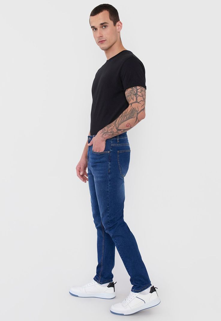 Jeans Hombre Spandex Skinny Fit Azul Medio Corona-3