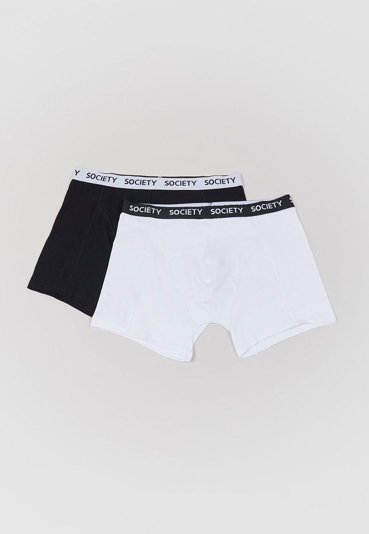 Bóxer Hombre Bipack Liso Mix Blanco/Negro Corona-0