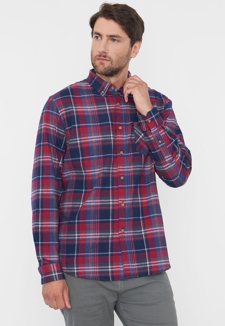 Camisa Hombre Franela Rojo Corona-0