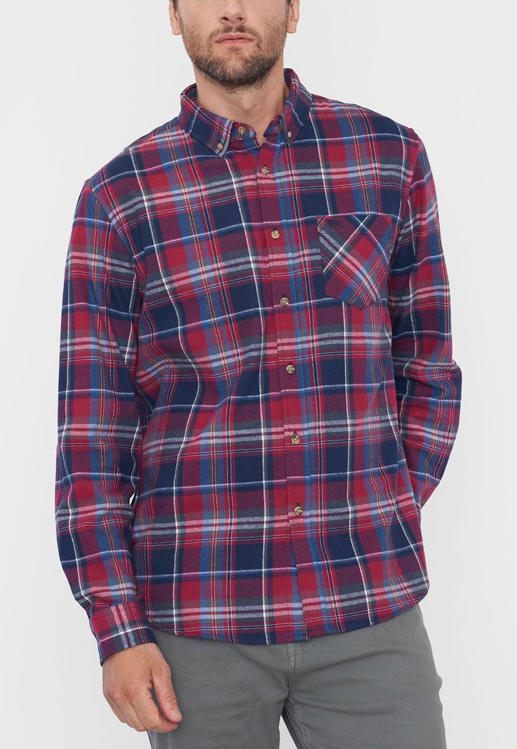 Camisa Hombre Franela Rojo Corona-2