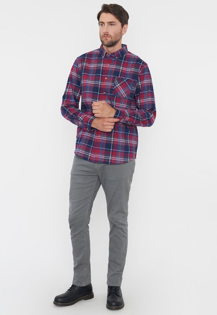 Camisa Hombre Franela Rojo Corona-3