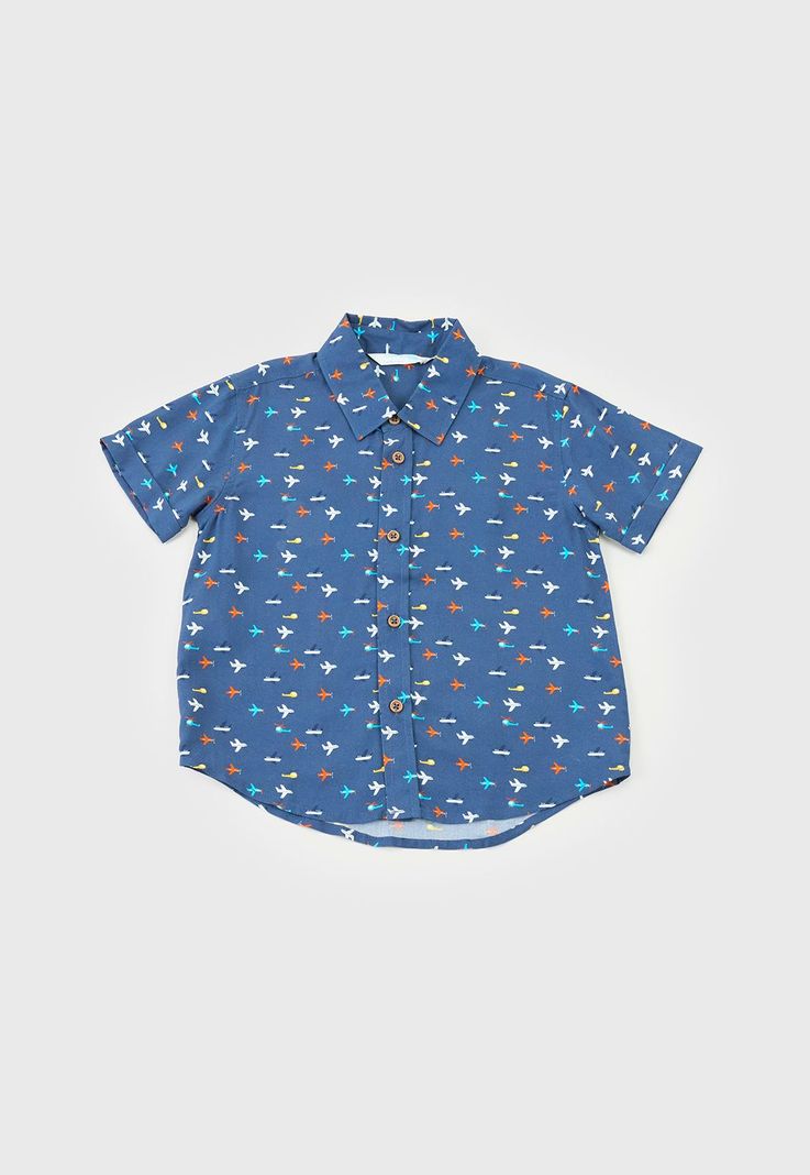Camisa Bebe Niño Full Print Navy Corona-0