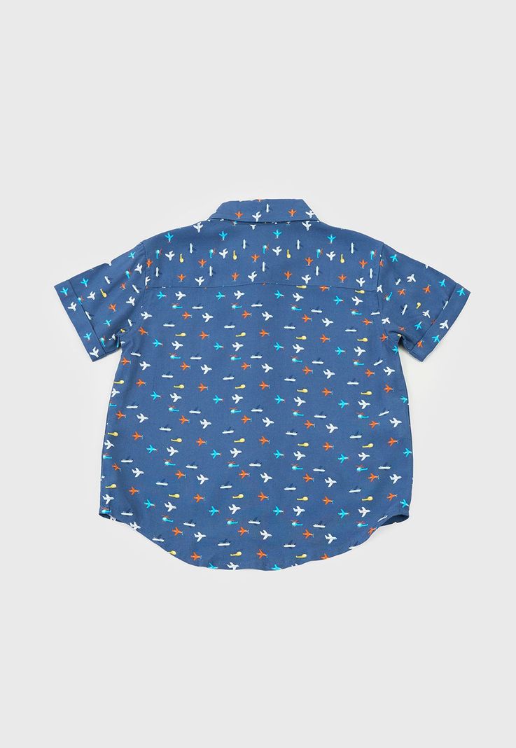 Camisa Bebe Niño Full Print Navy Corona-1