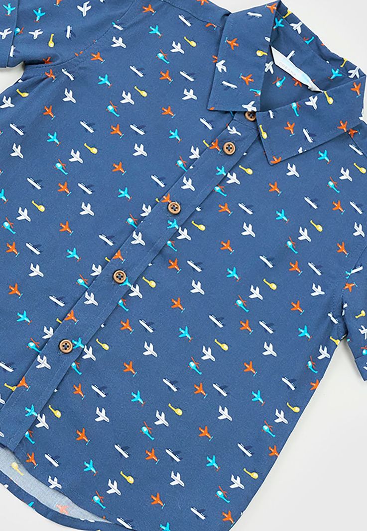 Camisa Bebe Niño Full Print Navy Corona-2