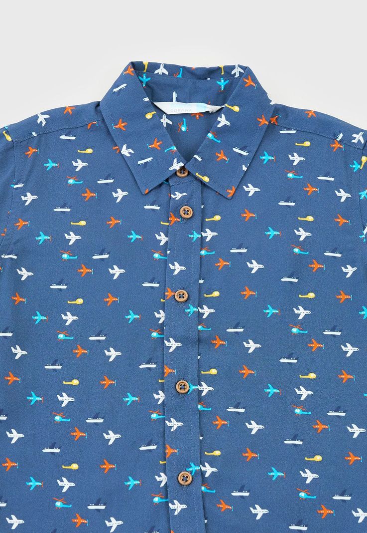 Camisa Bebe Niño Full Print Navy Corona-3