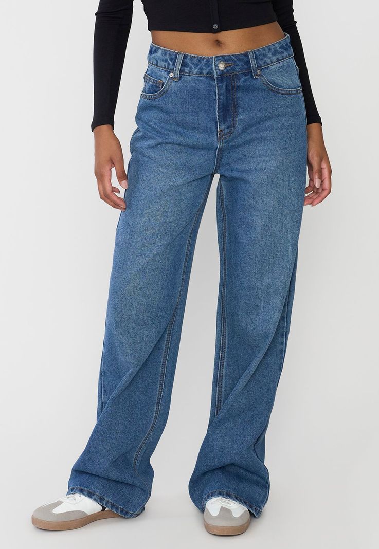 Jeans Mujer Wide Leg Fit Azul Medio Corona-1