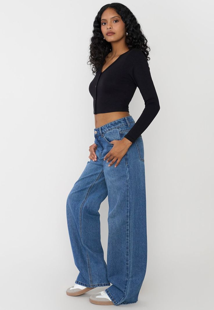 Jeans Mujer Wide Leg Fit Azul Medio Corona-3