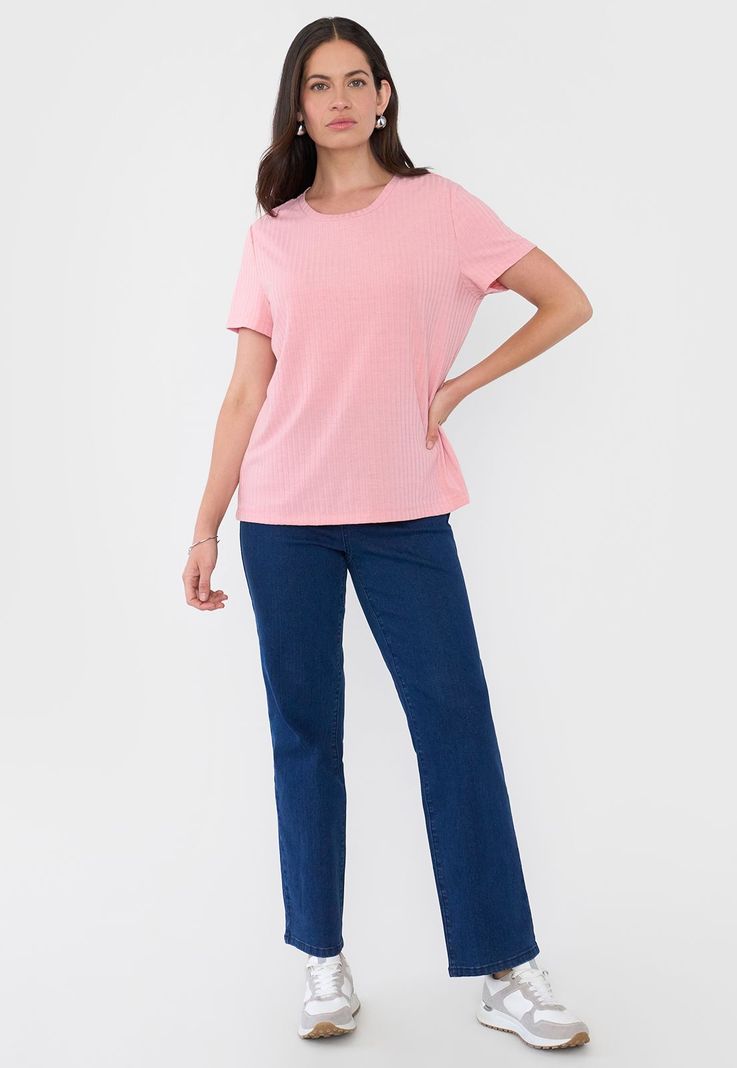 Polera Mujer Rib Básica Manga Palo Rosa Corona-3