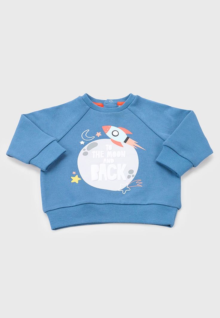 Poleron Bebe Niño Pullover Focal Azul Corona-0