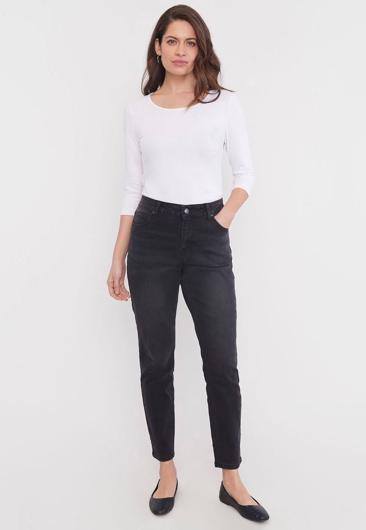 Jeans Negro Mujer Skinny 1 Boton Corona-1