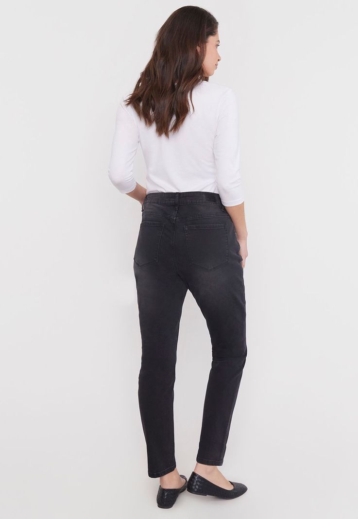 Jeans Negro Mujer Skinny 1 Boton Corona-2
