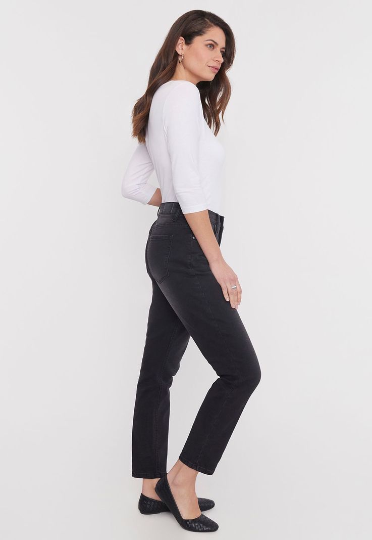 Jeans Negro Mujer Skinny 1 Boton Corona-3