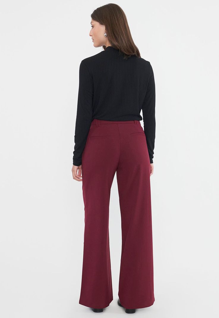 Pantalón Mujer Sastrero Burdeo Corona-2