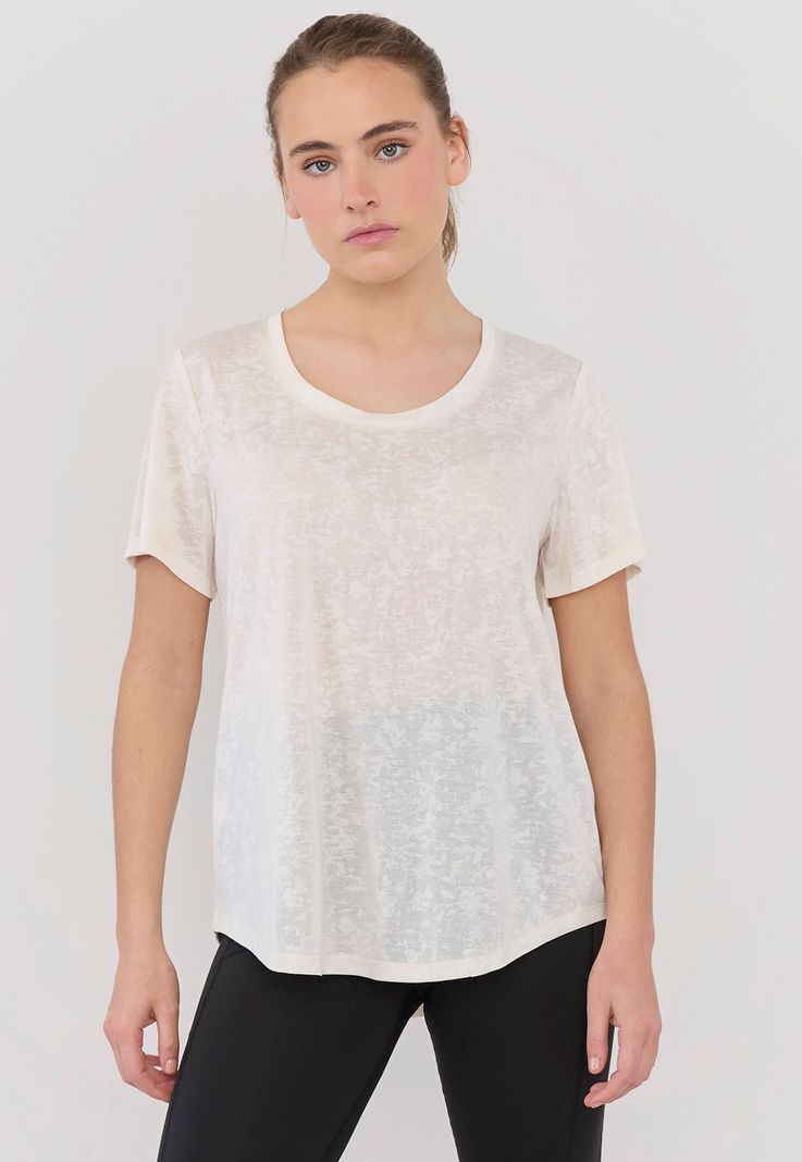 Polera Mujer Deportiva Devore Ecru Corona-0