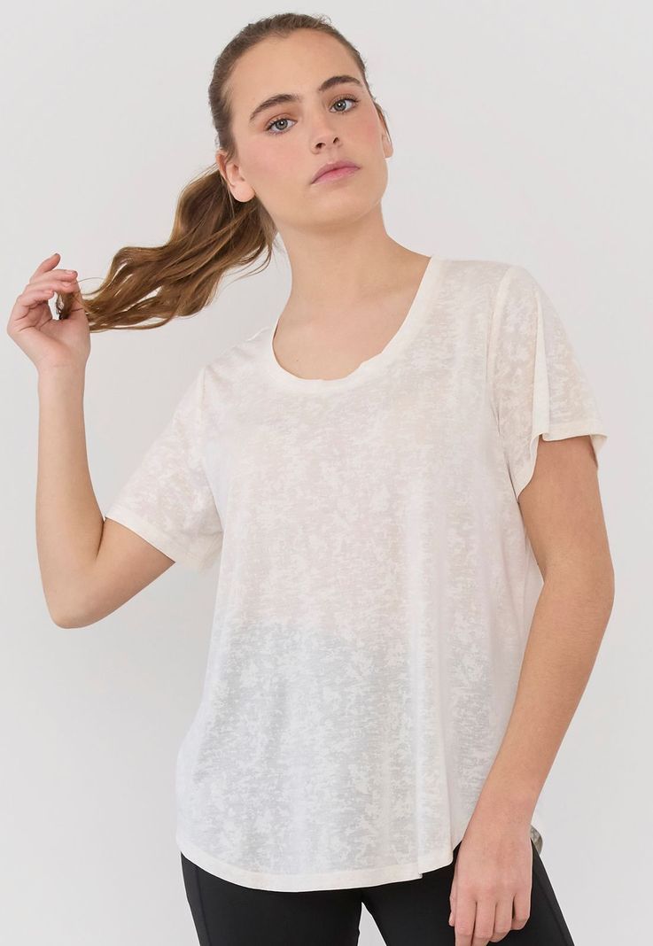 Polera Mujer Deportiva Devore Ecru Corona-2