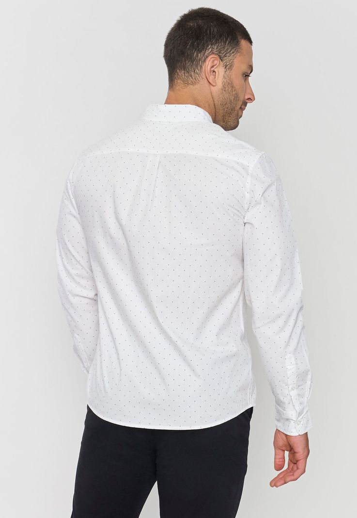 Camisa Hombre Miniprint Blanco Corona-1