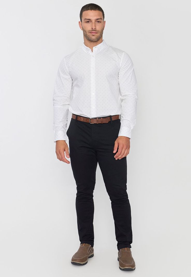 Camisa Hombre Miniprint Blanco Corona-3
