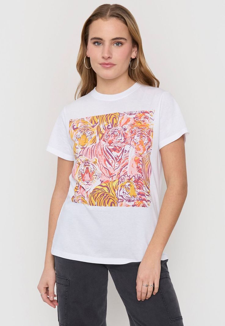 Polera Mujer Fun Oversize M/C Blanco Corona-0