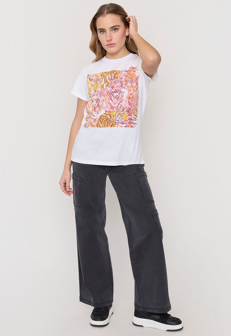Polera Mujer Fun Oversize M/C Blanco Corona-3