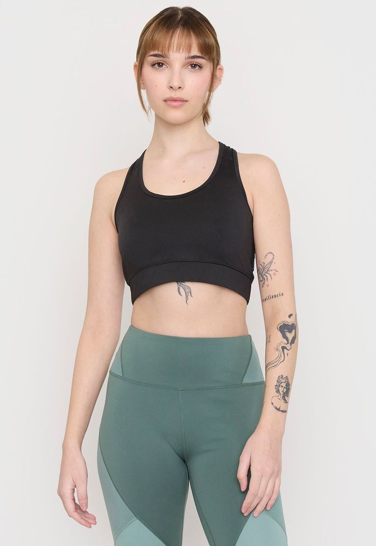 Peto Mujer Deportivo Negro Liso Corona-0