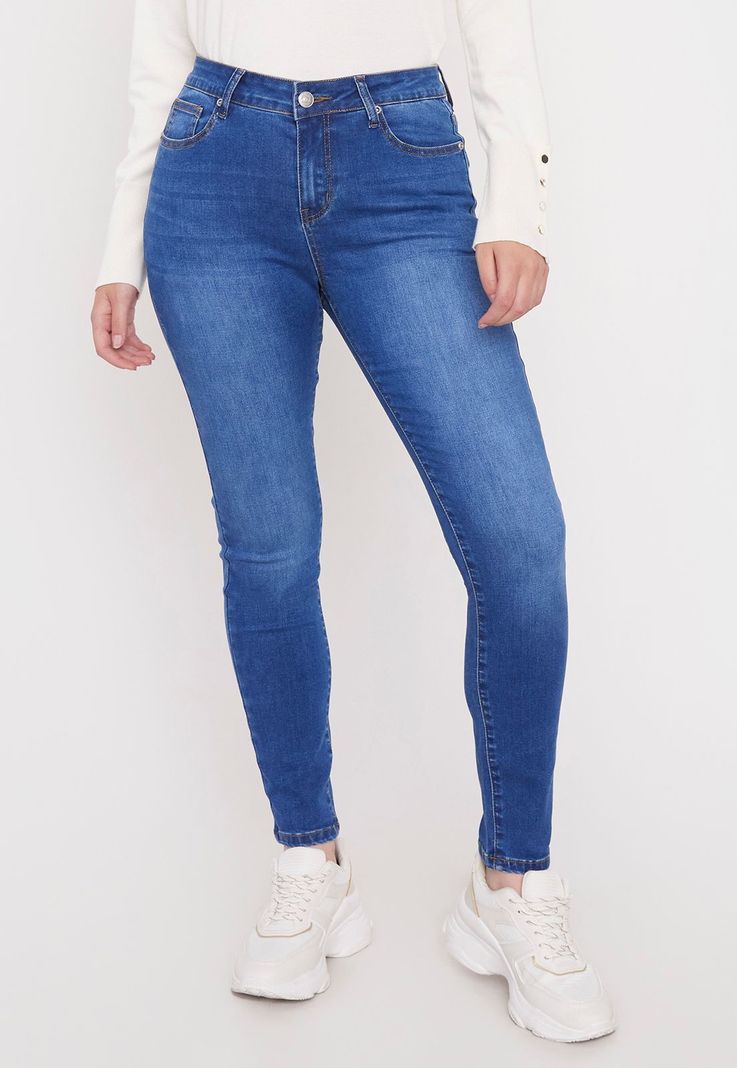 Jeans Mujer Skinny Azul Medio Corona-1
