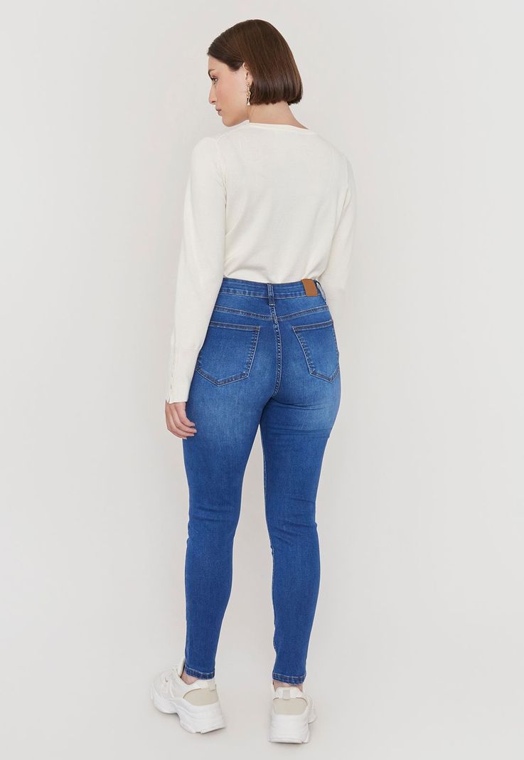 Jeans Mujer Skinny Azul Medio Corona-2