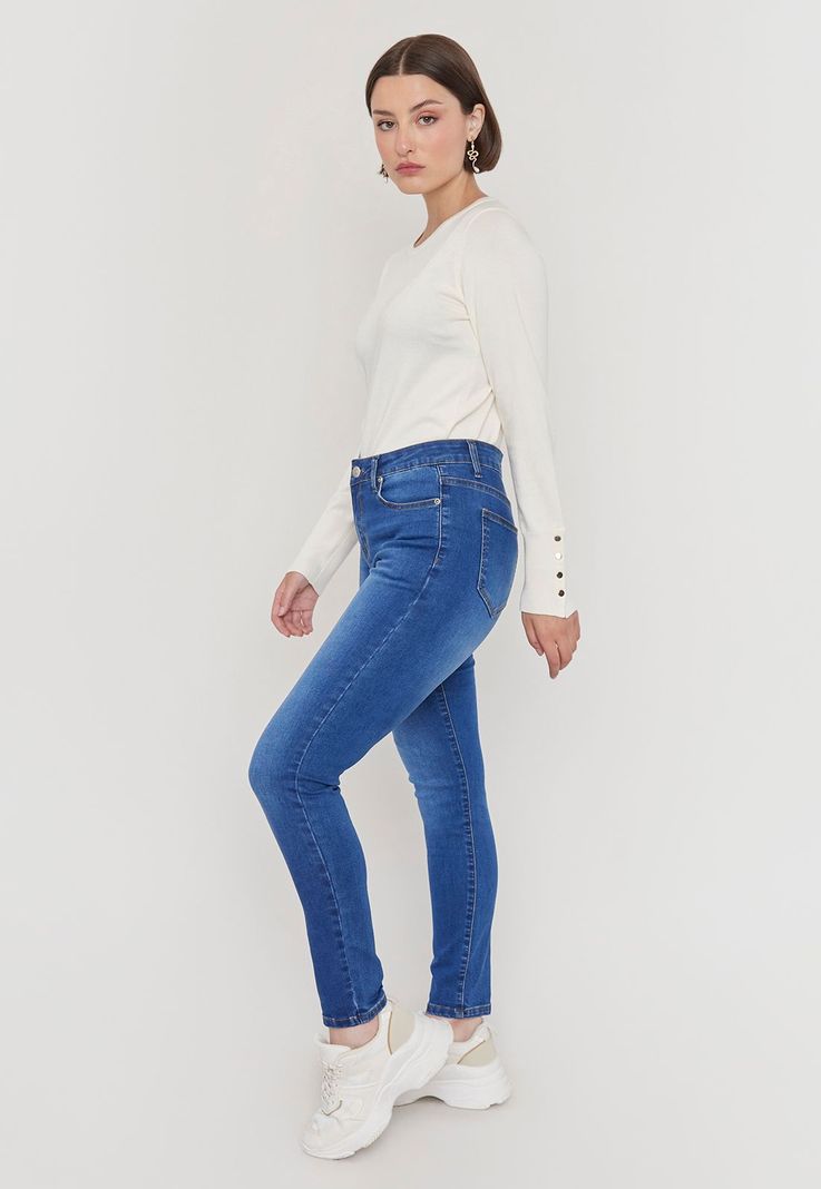 Jeans Mujer Skinny Azul Medio Corona-3