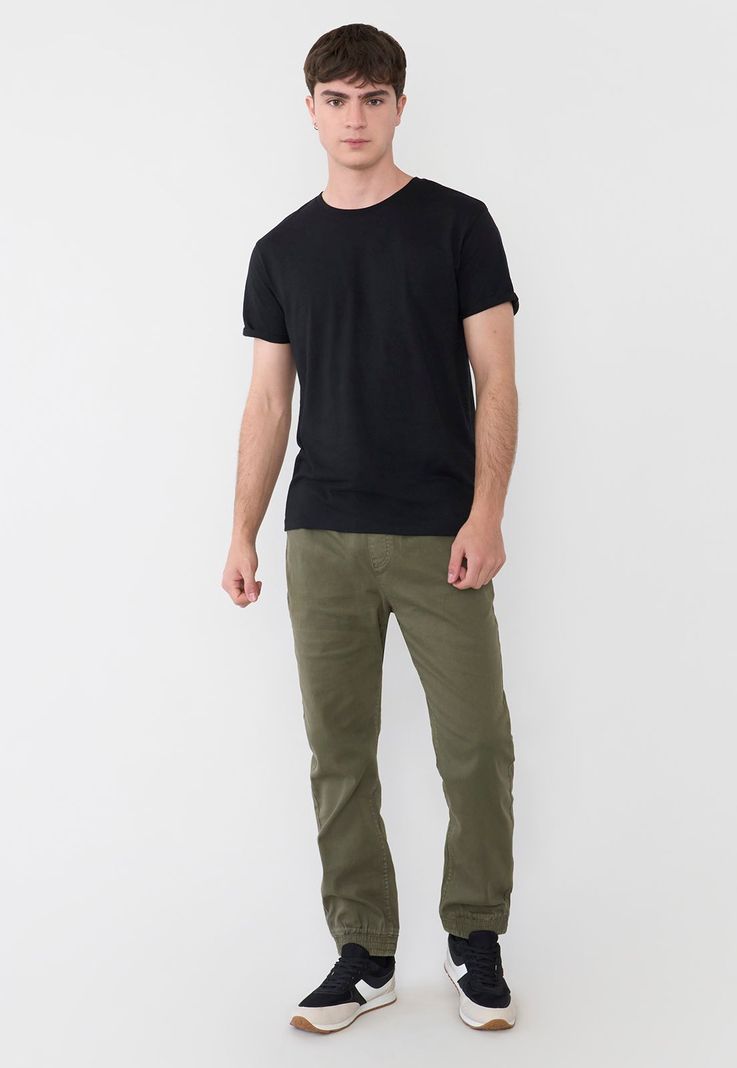 Pantalón Hombre Jogger Twill Verde Corona-0