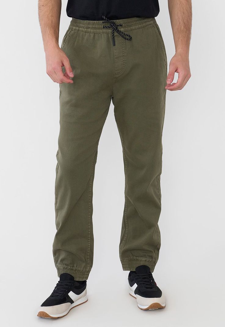 Pantalón Hombre Jogger Twill Verde Corona-1