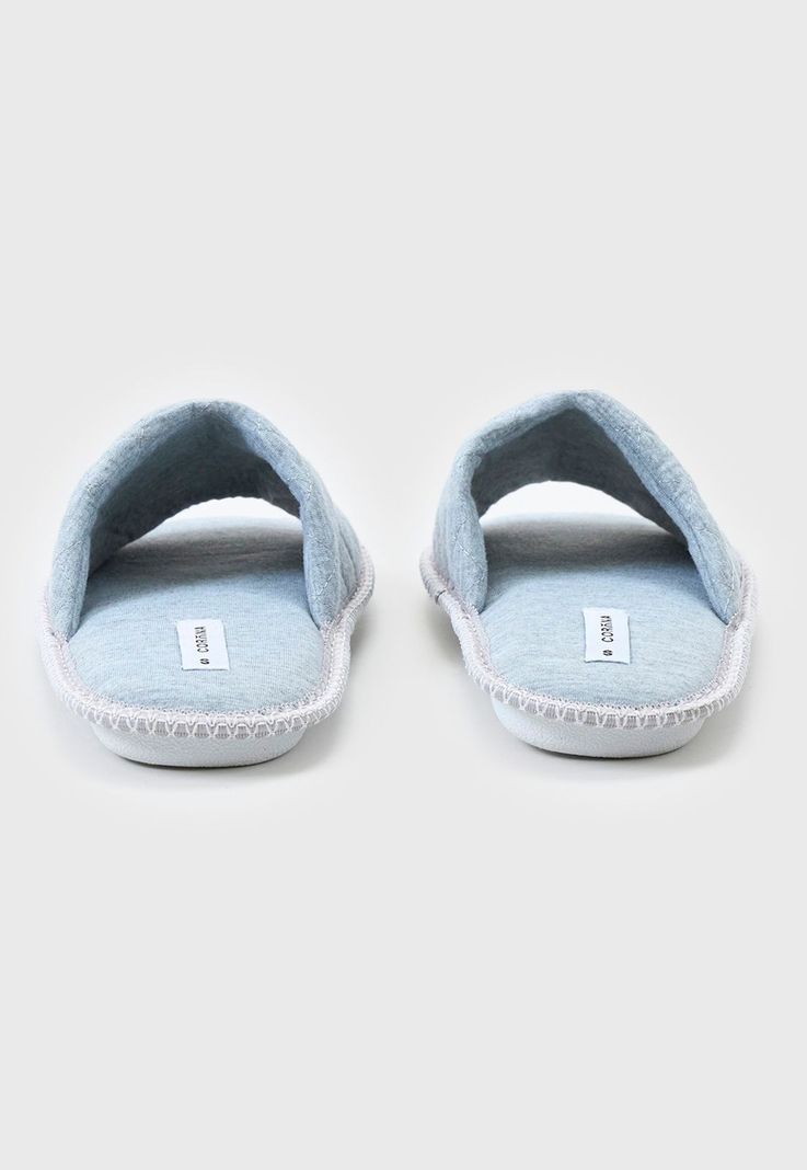 Pantufla Mujer Punta Abierta Gris Corona-3