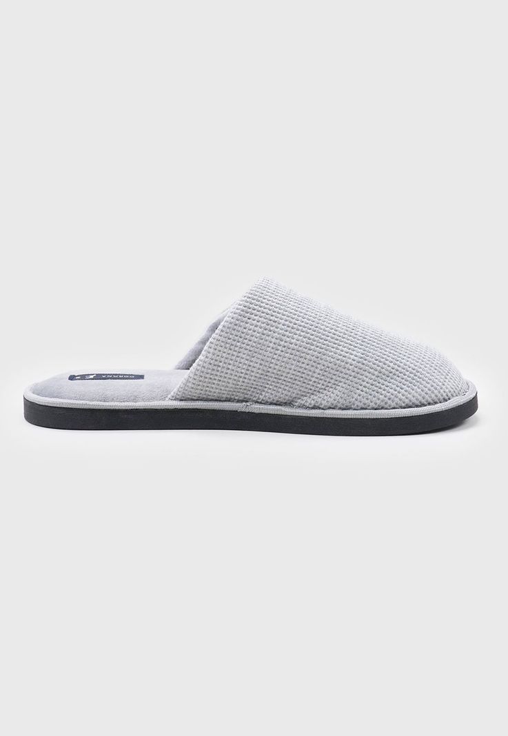 Pantufla Hombre Básica Gris Corona-1